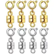 Magnetic Necklace Clasps and Closures 8pcs 4 Silver + 4 Gold