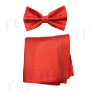 New men's pre-tied bowtie solid 100% polyester glitter formal wedding prom Red