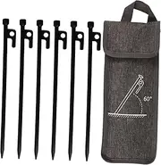GRIRIW 1Set Durable Ground Pegs for Tent Fixing Metal Stakes with Convenient Carry Bag for Securing Tents and Camping Gear Windy Conditions