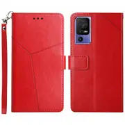 For TCL 40 SE Imprinted Pattern Leather Flip Phone Case Wallet Cover Stand Shell with Strap