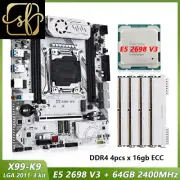 X99 K9 Motherboard Kit Set LGA 2011-3 with Xeon E5 2698 V3 CPU Processor 64GB(4*