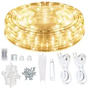 LED Rope Lights Outdoor Warm White, Waterproof 50FT Cuttable 3000K Lighting I...