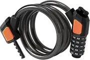 Aymzbd 5 Digit Code Bicycle Lock with Cable for Secure Outdoor Cycling, Black
