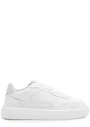 Cleens Court Grained Leather Sneakers - White - 10 10