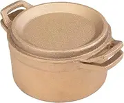 Hyuga Casting Imono Copper Pot, Cast Iron, 6.3 inches (16 cm), Anhydrous Pot, Double Handed Pot, Tempura Pot, Dutch Oven, Enameled Pot, Heat Storage, Heat Transfer, Copper, For 1-2 People, 1-2 Pieces,