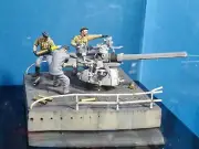 Andrea miniatures Spain 54mm 1/32 German WW2 U-boat deck gun custom diorama