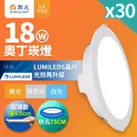 【舞光】30入組 15CM嵌孔 12W/16W/18W奧丁 LED崁燈 白殼/黑殼 2年保固 白/自然/黃光