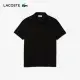 【LACOSTE】男裝-經典巴黎商務短袖Polo衫(黑色)