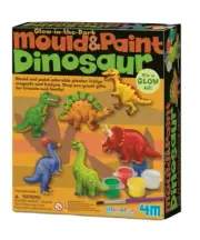 New 4M Mould and Paint Dinosaur Glow In The Dark Plaster Casting Activity Kit