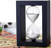 (30Min-White) - Rectangle Hourglass Sand Timer, 30 Minute Sand Clock