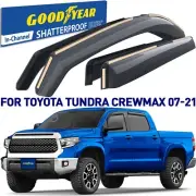 Rain Guards Vent Visors Shade for 2007-2021 Toyota Tundra CrewMax SHATTERPROOF