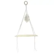 DD-life Leaf Macrame Rope Triangle Shelf Wooden Wall Hanging Shelves Macrame ...