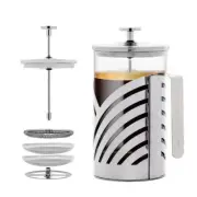 6-Cup Nickel Brushed French Press Cafetire Coffee and Tea Maker with High-Grade