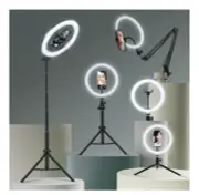 10W LED Ring Light Make-Up Photo Video Stream Vlog Phone Camera Tripod Arm Stand