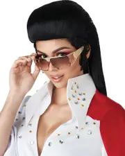 Rock n Roll Royalty Long Black Wig