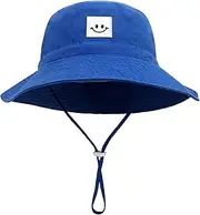 [Malaxlx] Baby Kids Bucket Sun Hat Toddler Smile Face Wide Brim Summer Outdoor Beach Hat for 0 Months - 6 Years Old Girls Boys