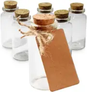 Small Glass Bottles with Cork Stoppers, Mini Vials Cork, Tiny Glass Jars for Fav