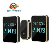 Wireless Doorbell No Battery Self Powered Door bell Display Temperature Humidity
