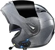 Full Face Bluetooth Motorcycle Helmets for Adults Women Men, Motorbike Helmet with Dual Visor DOT Certification for Racing, Mountain, Downhill 01,XS(53-54cm)
