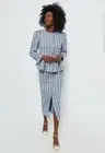 Tuckernuck Dorset Blue Tweed Mae Skirt Suit Set Blazer Jacket Career Size XL