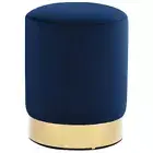 Stool Seat Blue And Gold Velvet Upholstered Modern Home Decor Footstool Footrest