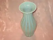 Beautiful Blue Tall Hand Blown Glass Oval Vase Decorative Flowers NEW!