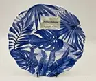 Tommy Bahama Blue Monstera Palm Leaf Fronds Melamine Dinner Plate Set Of 4 New