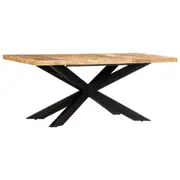 Dining Table 180x90x76 cm Solid Rough Mango Wood vidaXL