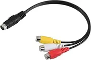 QUMIIRITY S-Video to Video Cable Replacement Adapter for Tv Computer Laptop Projector Connection