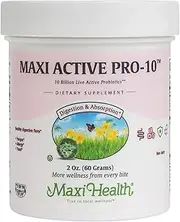 Maxi Health Active Pro-10 - Non Dairy Probiotic - Healthy Digestive Flora - 2 Ounce Powder - Kosher