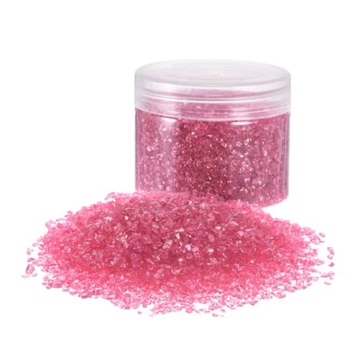 200g Crushed Glass Chips 1-3mm Irregular Broken Sprinkles Glass, Red