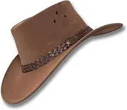 [Oztrala] 】Jacaru HAT P-Leather Mens Womens Cowboy Australian Felt Fedora Outback
