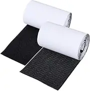 GORGECRAFT 4m 11.2cm Couch Cushion Non Slip Pads Self Adhesive Hook and Loop Sheet Tape Couch Cushion Rug Grip Pad Strips Grippers Keep Sofa Cushions from Sliding Fastener Black for Patio Rug