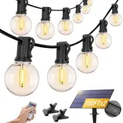 ZJOJO Solar Outdoor String Lights 200FT(100 * 2Pack) G40 Globe Patio Lights O...