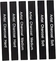 Homoyoyo 6pcs Compressed Charcoal Sticks for Artists Durable Soft Hard Sketching Charcoal Rods for Hobbyists Drawing Shading and Painting