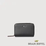 【BRAUN BUFFEL 德國小金牛】台灣總代理 波索-A 拉鍊零錢包-黑色(BF519-161-BK)