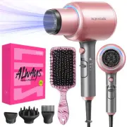 Ionic Hair Dryer Blow Dryer with Diffuser Concentrator Nozzles Comb and Brush...