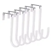 Over Door Hooks for Hanging Clothess Door Hanger Soft Rubber 6 Pack White