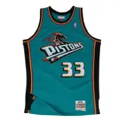 $135 (S) Swingman Jersey Detroit Pistons Road 1998-99 Grant Hill Mitchell & Ness