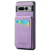 FIERRE SHANN For Google Pixel 7 Pro 5G RFID Blocking Cell Phone Case Card Slots PU+TPU Cover