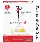 2 PACK 20 Mini Bags - Skinnygirl Butter & Sea Salt Microwave Popcorn 15 oz each