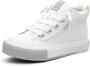 [Smoothscape] Mid Top Casual Canvas Sneakers for Girls and Boys Unisex Kid Soft Sole Fashion Shoes