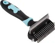 ACAGALA Pet Grooming Rake Stainless Steel Double Sided Pet Hair Remover for Cats and Dogs (Blue)