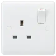 Curved Edge 13A 1G SP Switched Socket