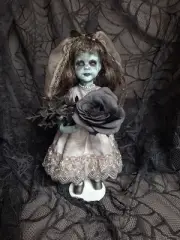OOAK Creepy Doll Undead Bride 10 In Tall Halloween Prop Handpainted