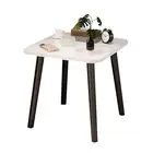 40cm Ceramic Table Compact Modern Metal Leg Side Coffee Laptop Desk Stone White