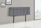 Linen Fabric Double Bed Deluxe Headboard Bedhead Grey Palermo