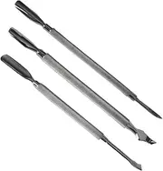 SOESFOUFU 3pcs Stainless Steel Cuticle Pusher Set Nail Polish Cleaner Exfoliate for Nail Manicure Tools