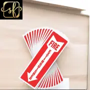 Safety Sign Sticker, Fire Extinguisher Signs, - 12 Pack, 4" X 12" 5 Mil - Red/Wh