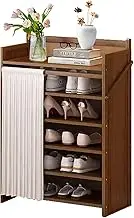 HUHJYUGE Shoe Rack for Closet Foldable, Shoe Rack Organizer Cabinet, Shoe Rack for Entryway Narrow, Shoe Organizer Space Saver Wall, Shoe Storage Shelf Tall, for Bedroom and Closet
